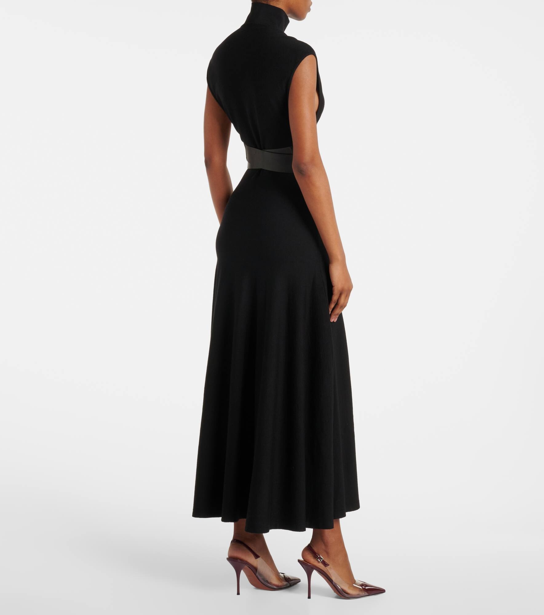 Belted wool-blend maxi dress - 3