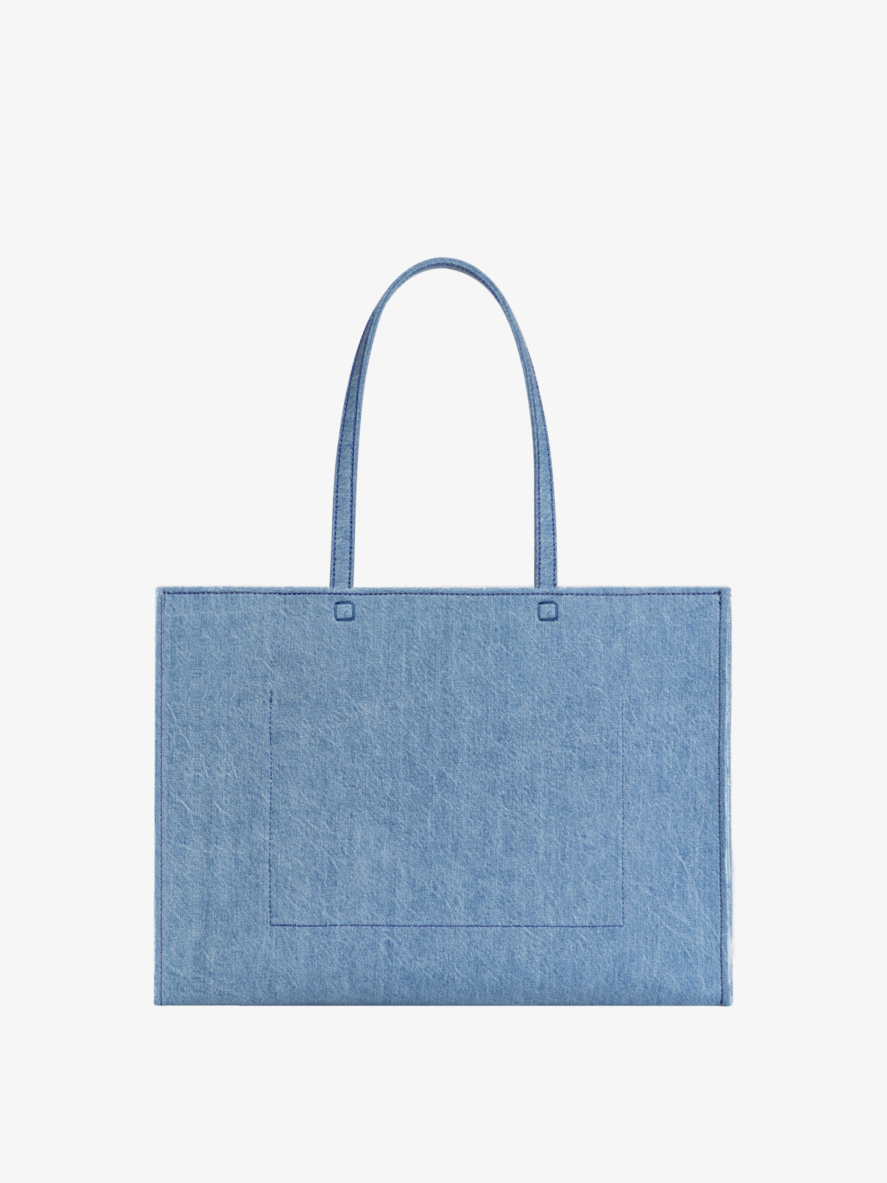 LARGE G TOTE SHOPPING BAG IN DENIM - 4