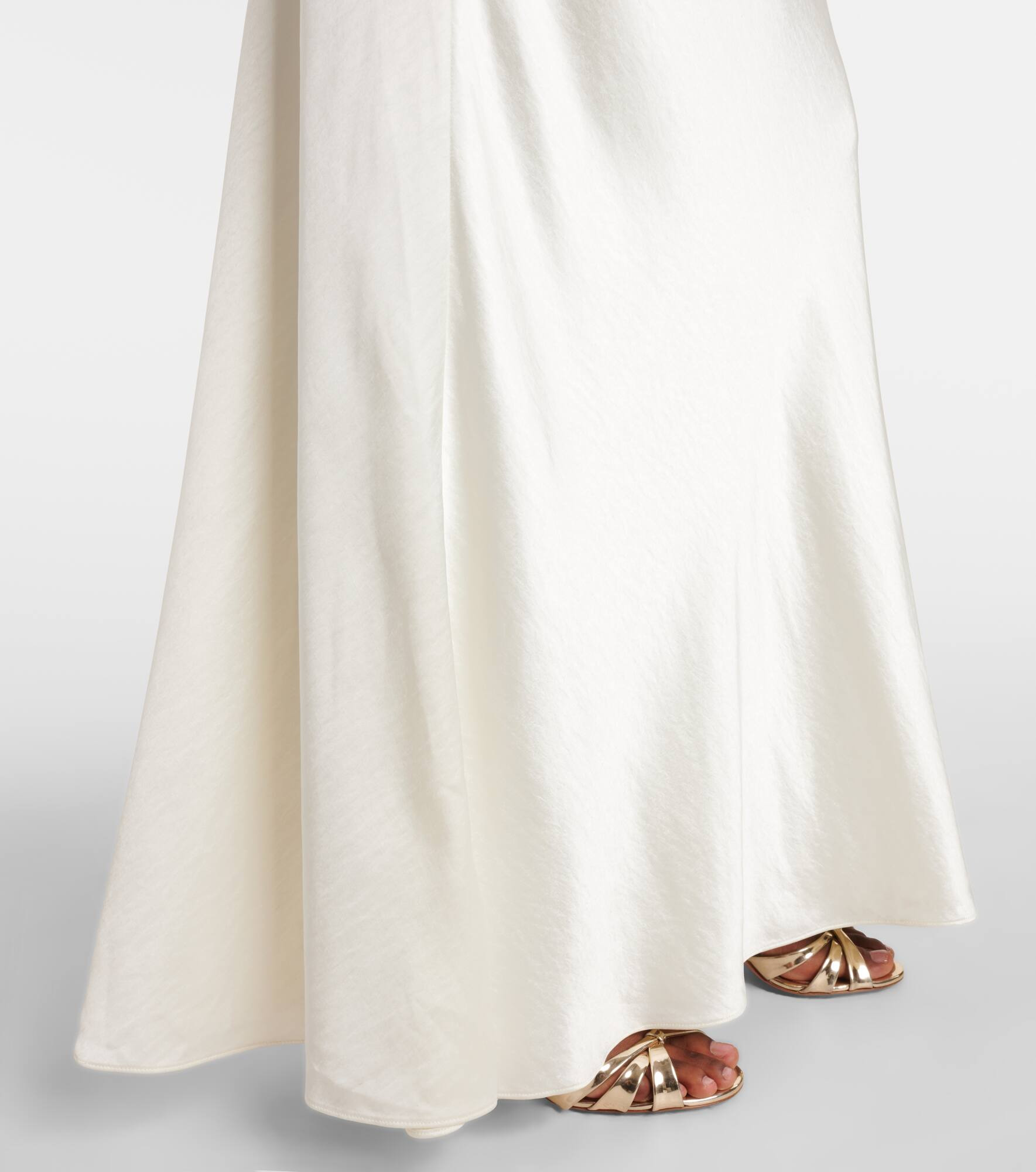 Belted taffeta maxi dress - 6