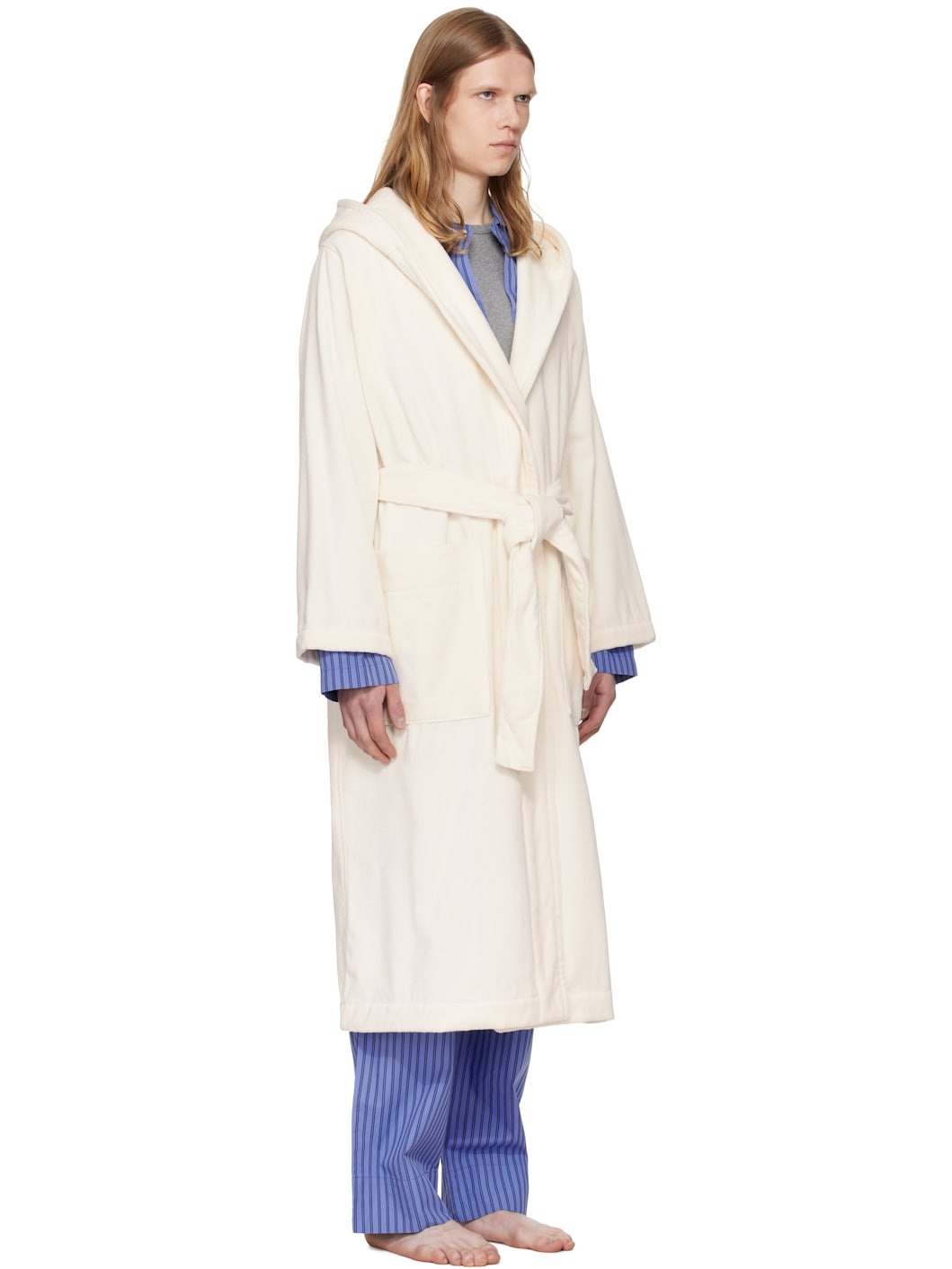 Off-White Terry Hooded Bathrobe - 2