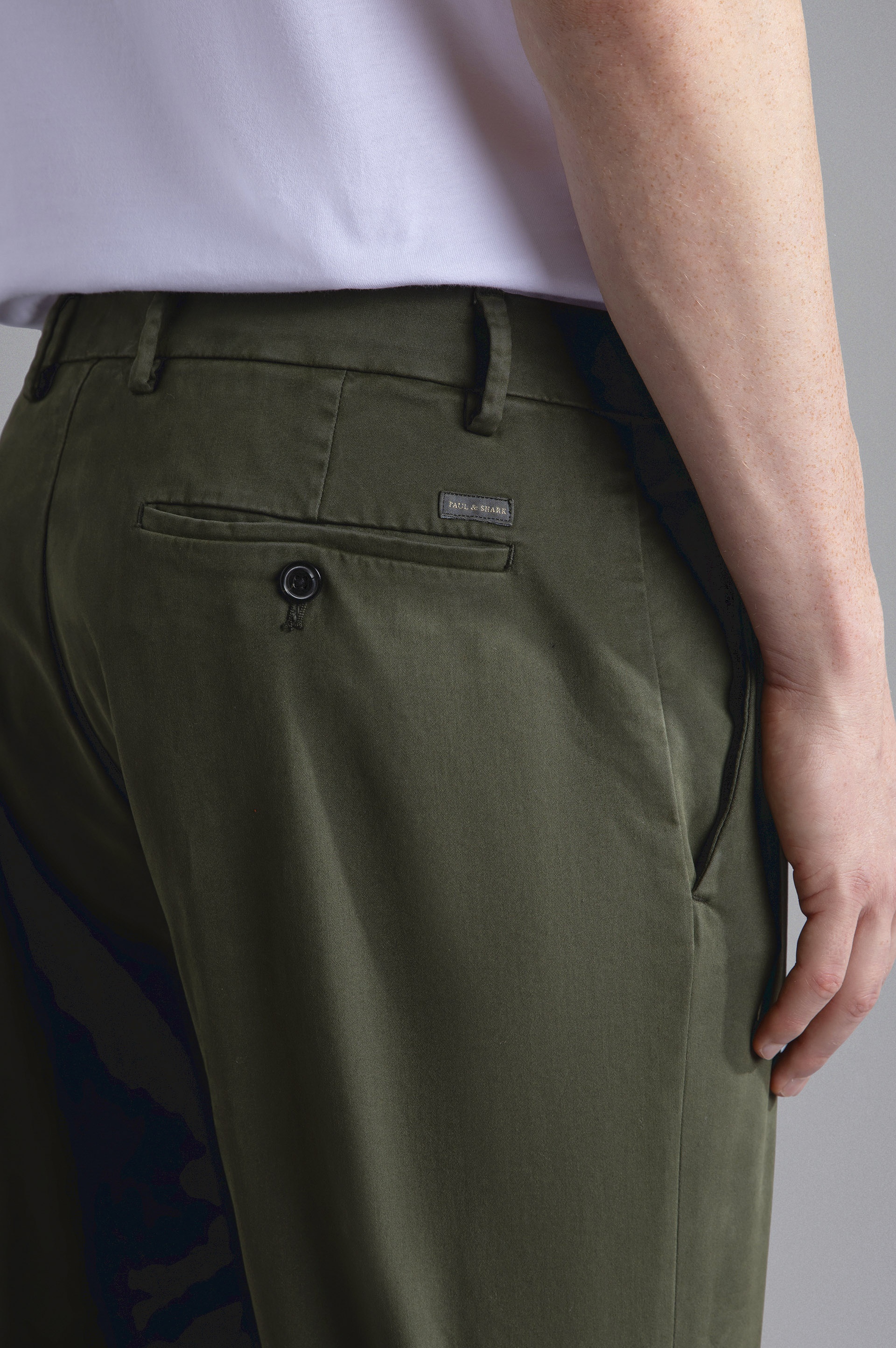 STRETCH COTTON SLIM CHINO TROUSERS - 4