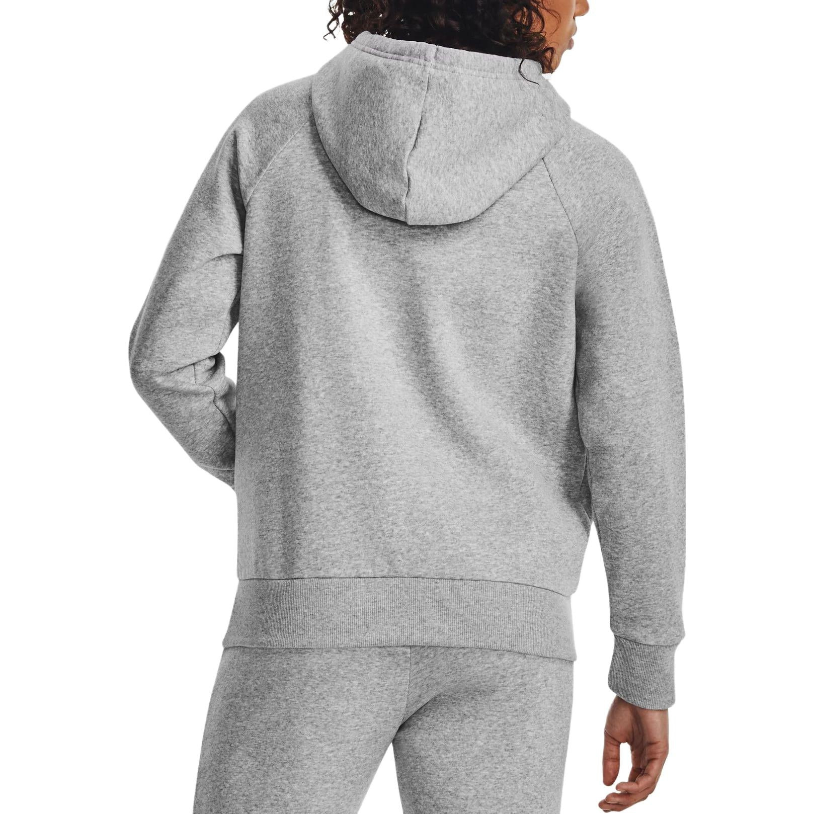 (WMNS) Under Armour Rival Fleece Big Logo Hoodie 'Light Grey' 1379501-012 - 5