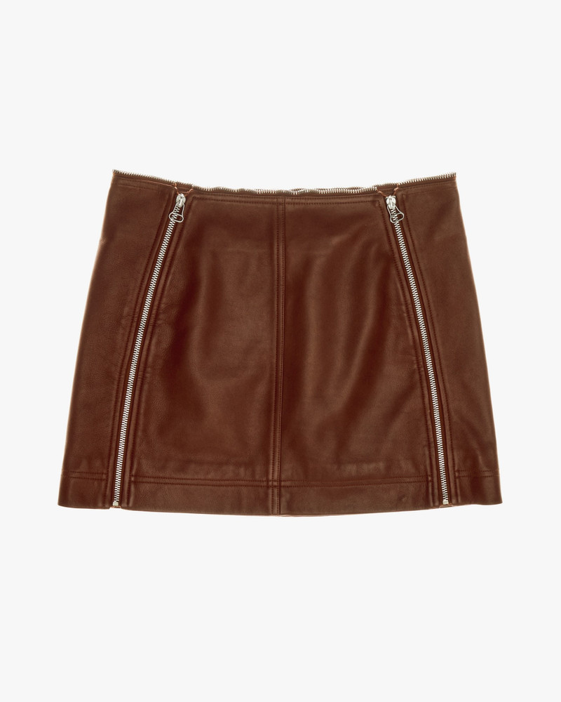 LEATHER ZIP MINI SKIRT 1