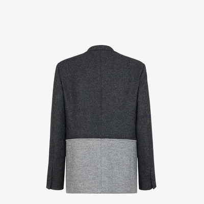 FENDI Gray wool flannel blazer outlook