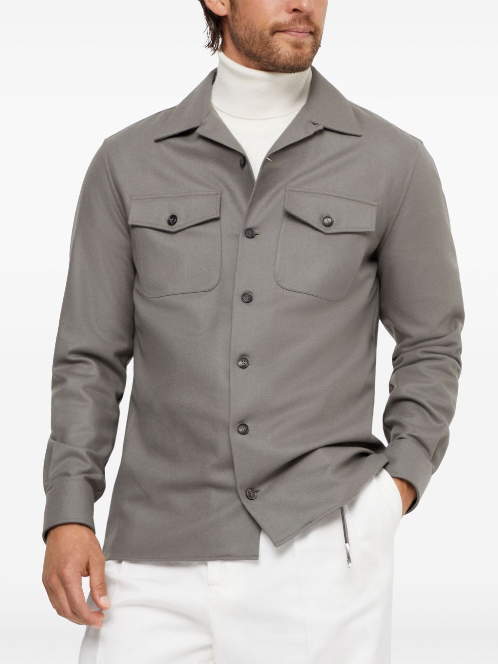 CAMP-COLLAR LONG-SLEEVE SHIRT - 4