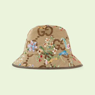 GUCCI Jumbo GG fedora hat with floral embroidery outlook