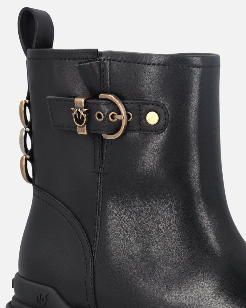 LEATHER BOOTIES WITH LOVE BIRDS LOGO 4