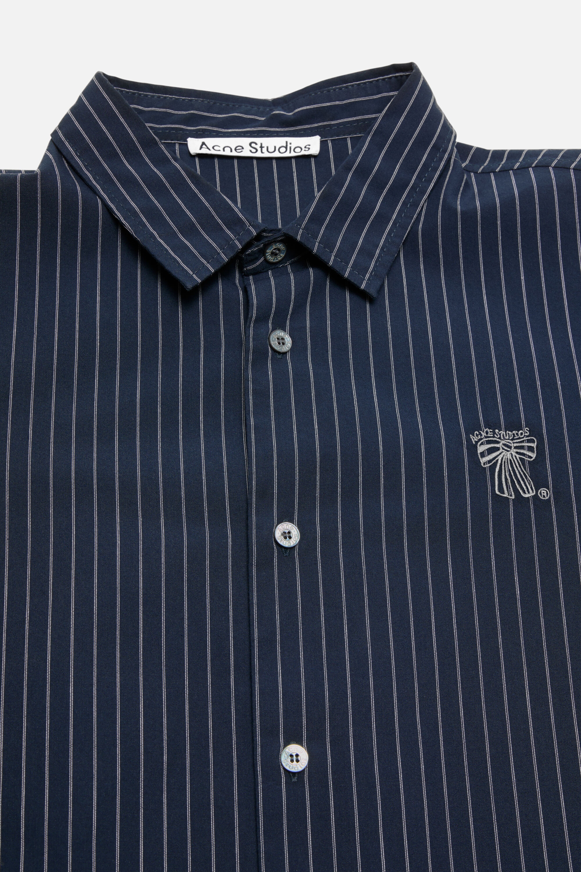 Stripe button-up shirt - Navy/white - 5