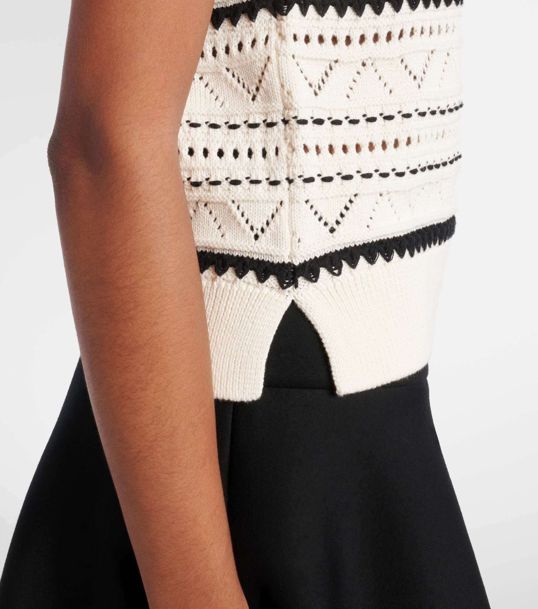 Athena pointelle cotton sweater vest - 5