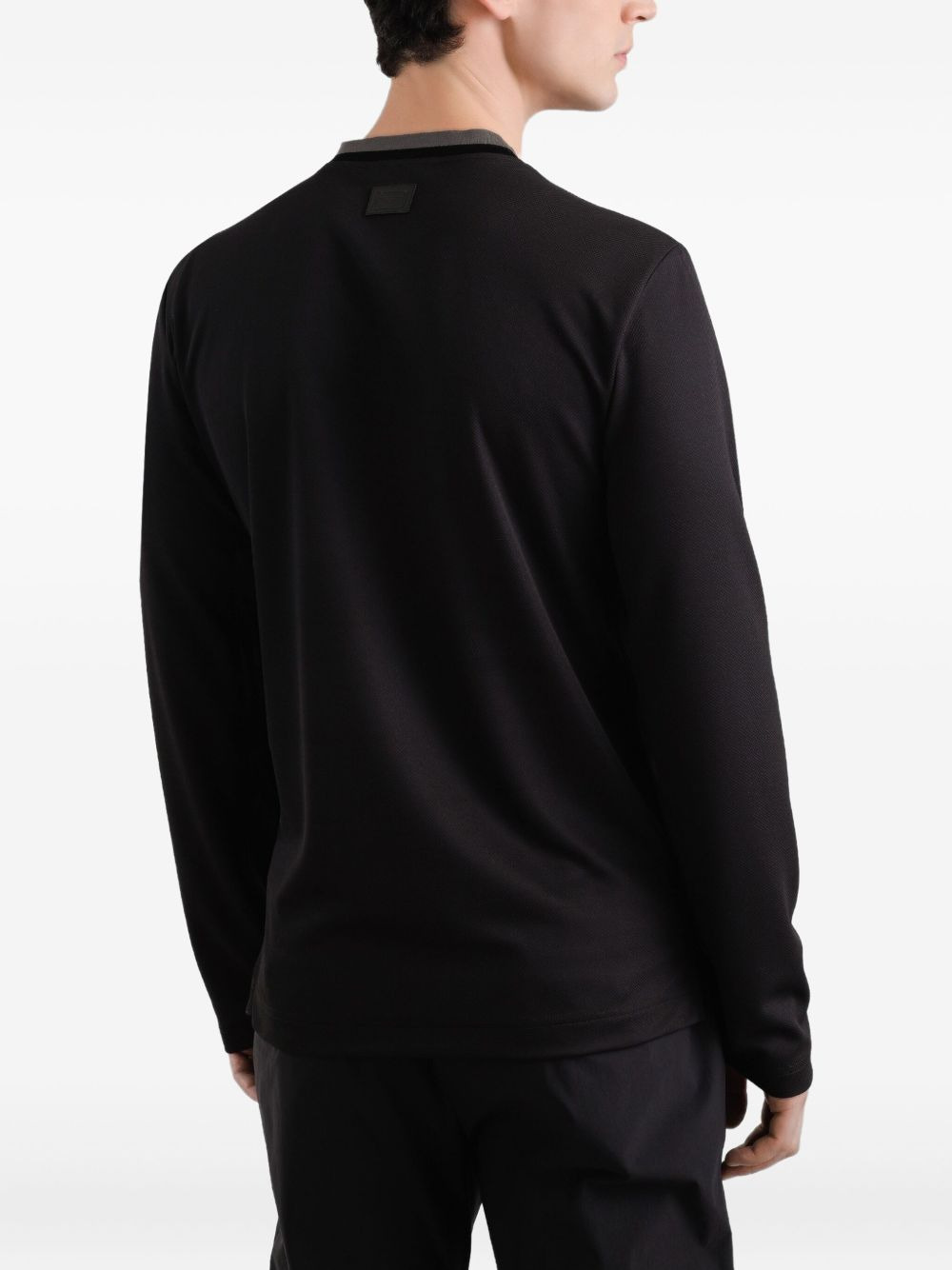 contrast-trim long-sleeve T-shirt - 4