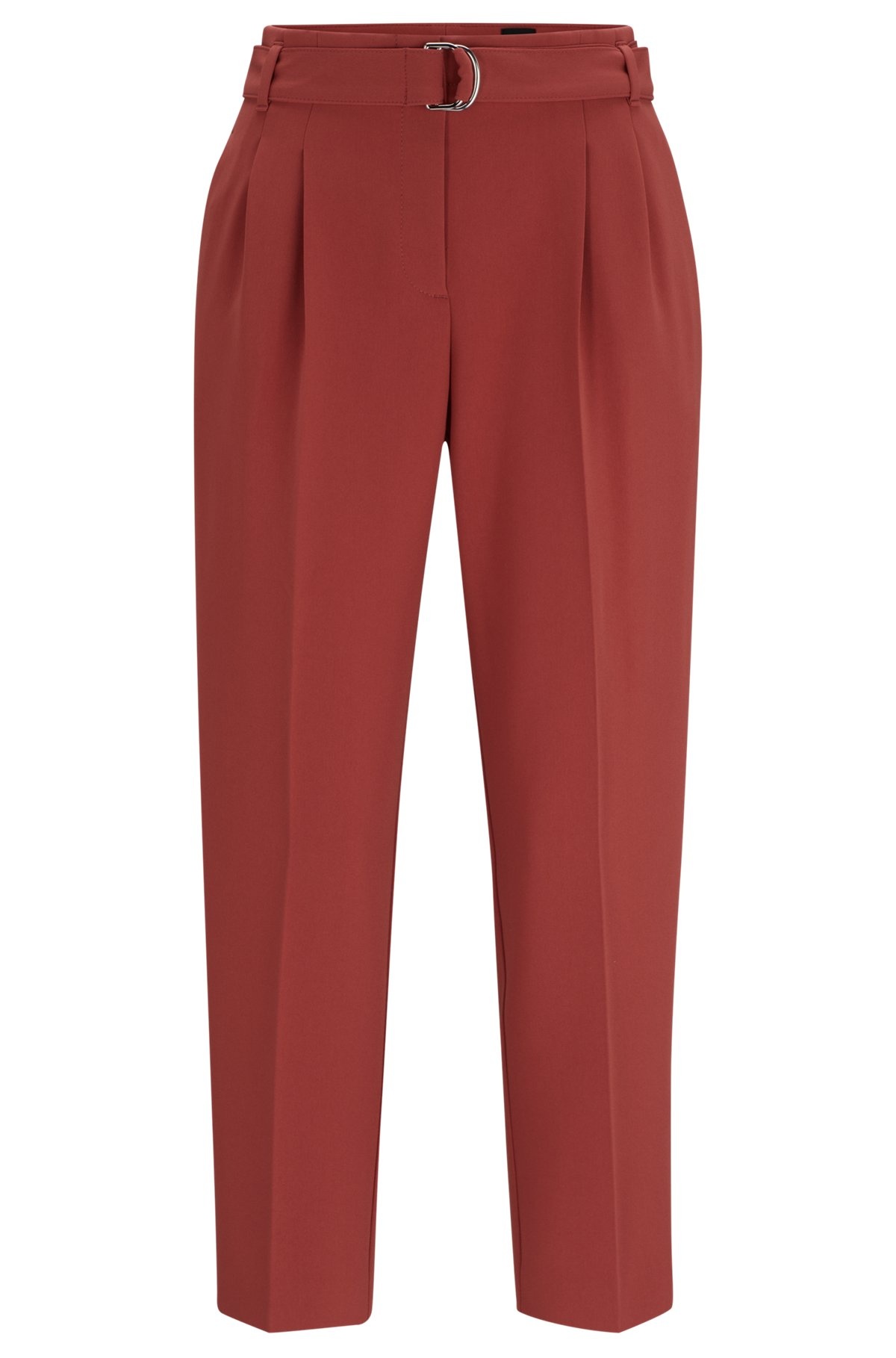 REGULAR-FIT CROPPED TROUSERS IN CREASE-RESISTANT CREPE - 1