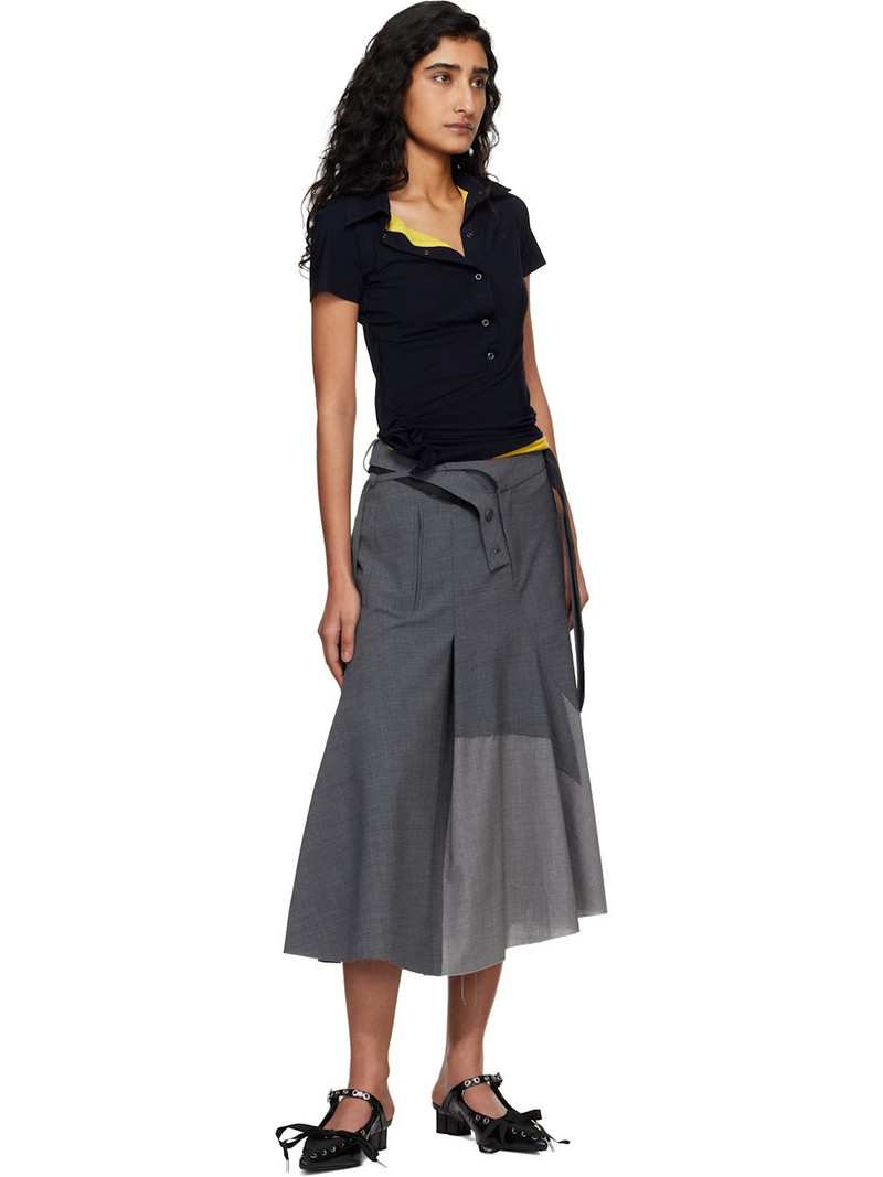 OTTOLINGER Gray Strapped Business Midi Skirt outlook