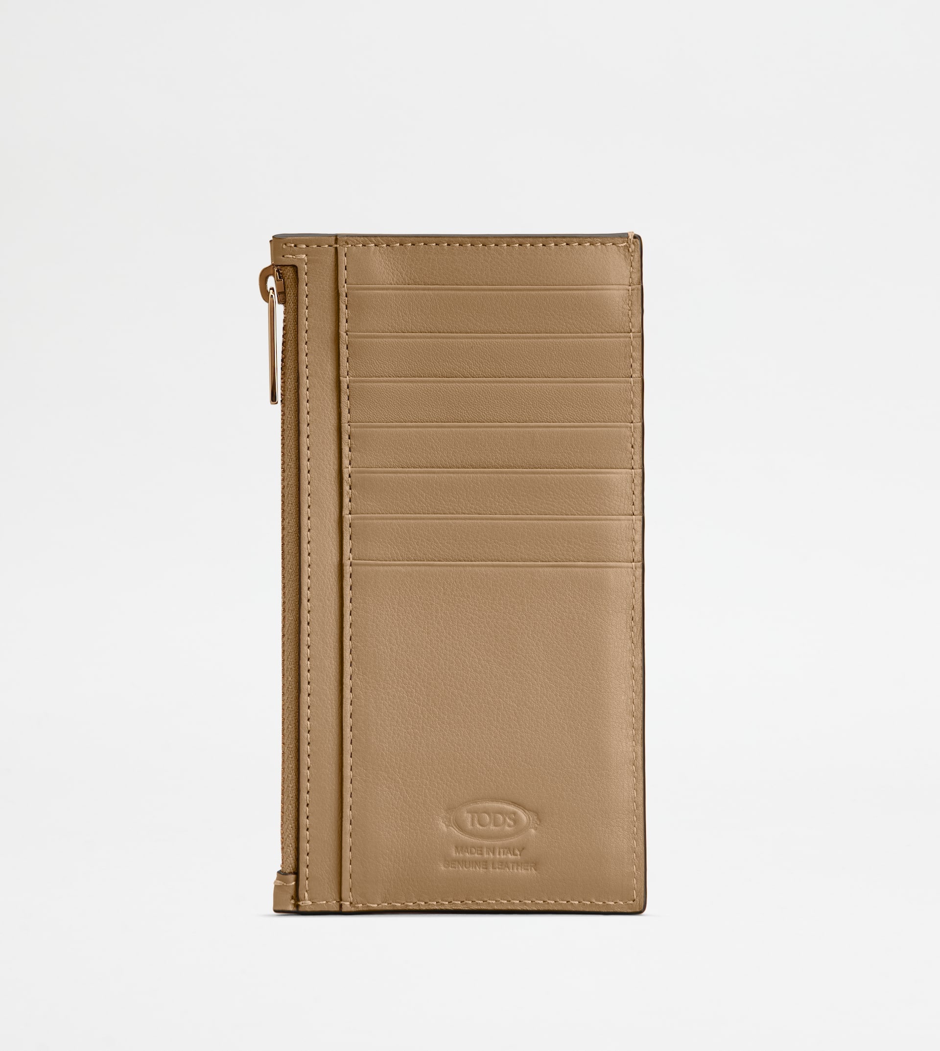 CARD HOLDER IN LEATHER - BEIGE - 2