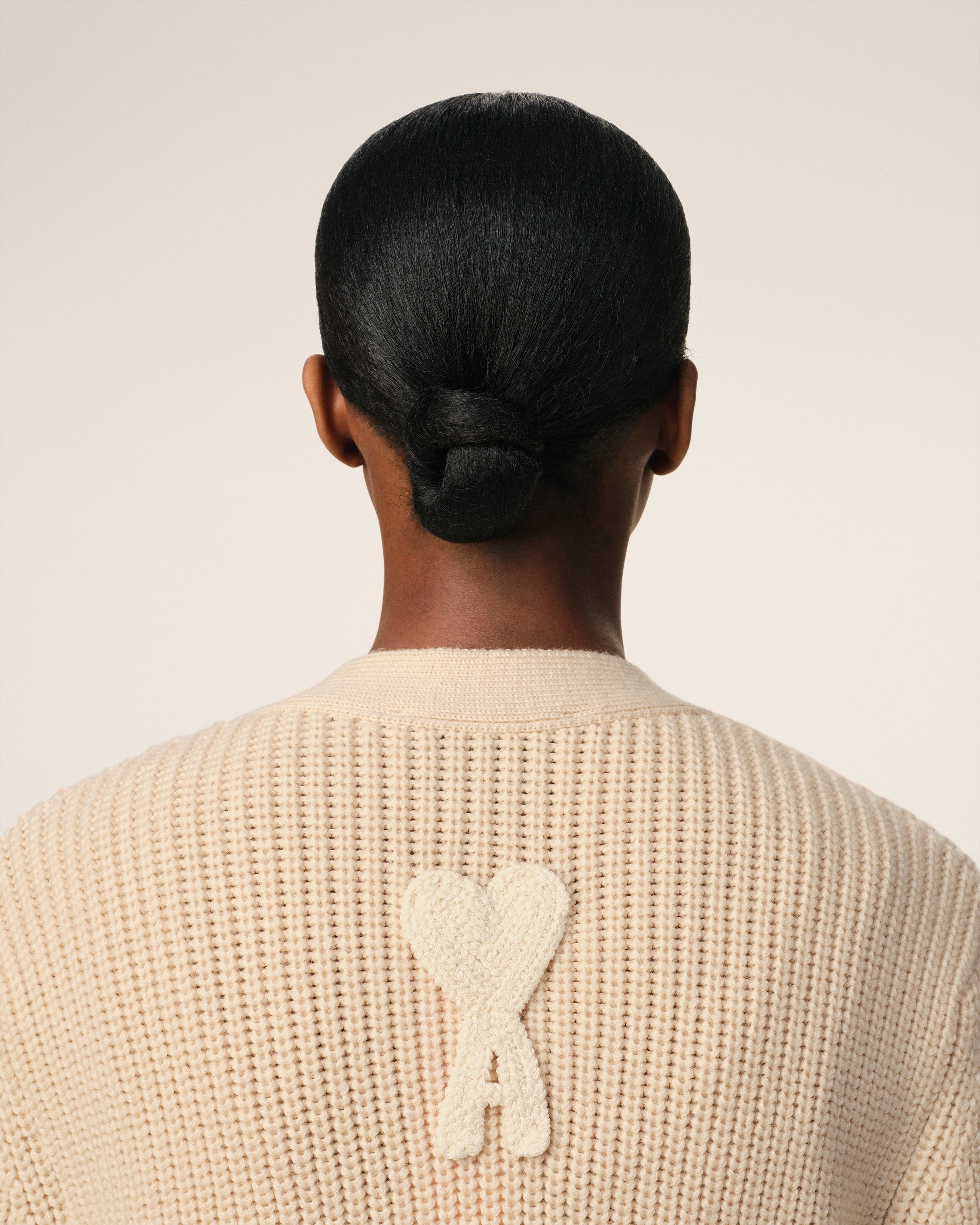 BEIGE WOOL RIBBED SWEATER - 4