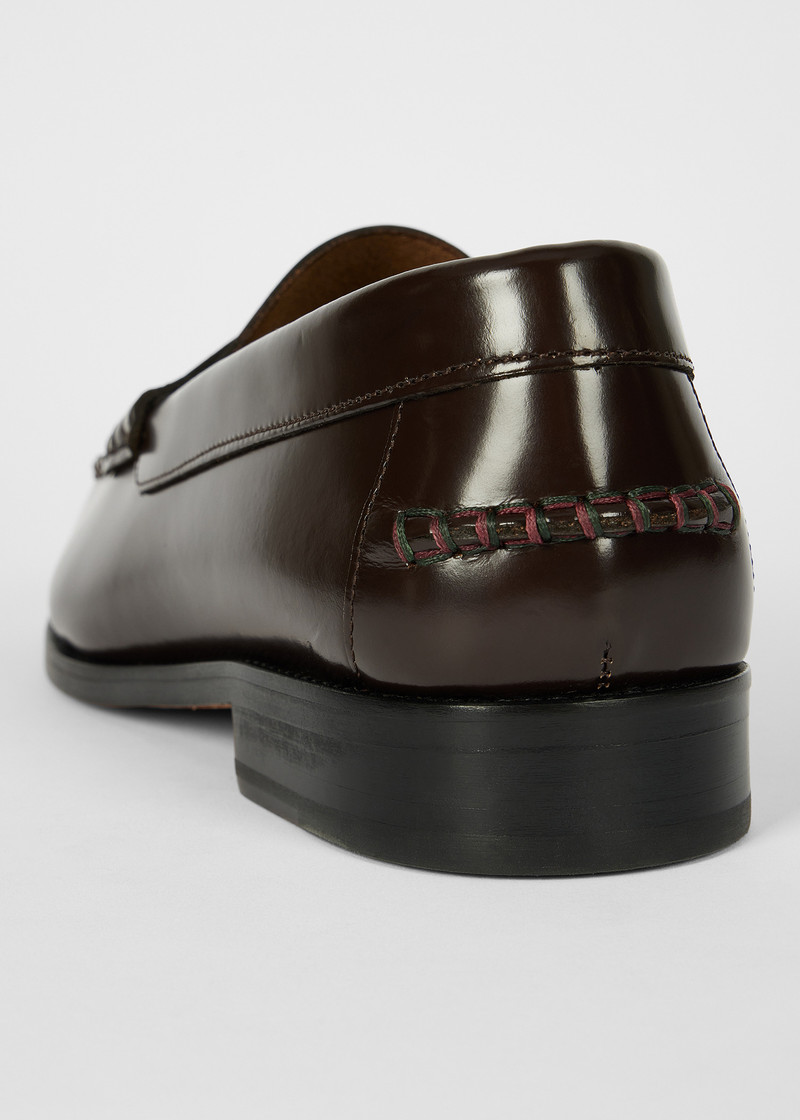 Paul Smith Dark Brown Leather 'Lido' Loafers outlook