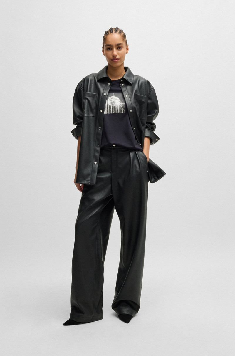 BOSS FAUX-LEATHER OVERSHIRT WITH PATCH POCKETS outlook
