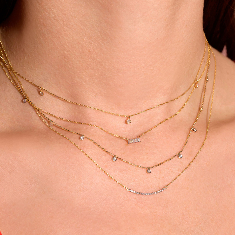 Three Diamond Choker Necklace 5