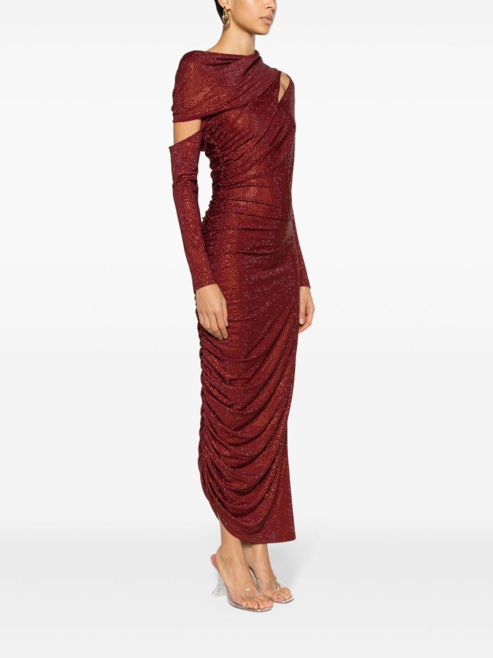 Kumasi rhinestone-embellished asymmetric gown - 3