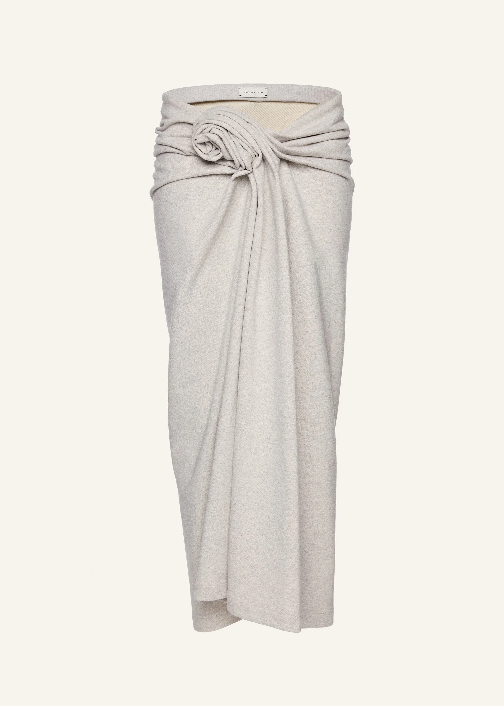 Gathered rose midi skirt in grey - 1
