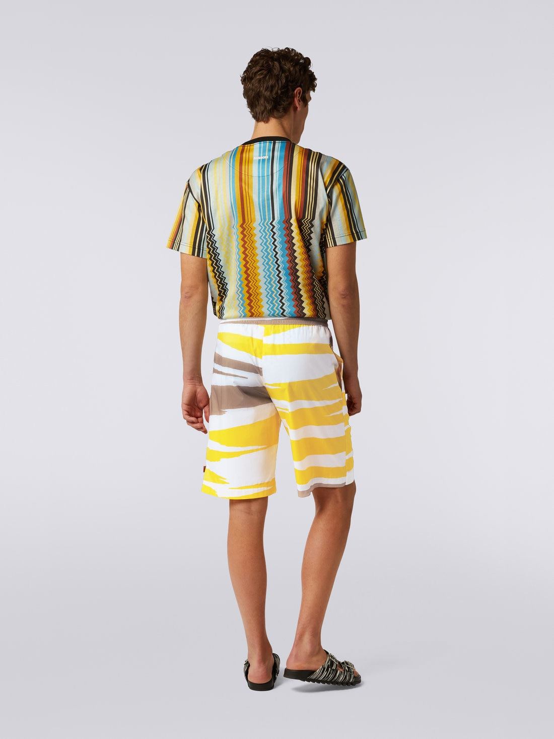 Cotton Bermuda shorts with slub print - 4