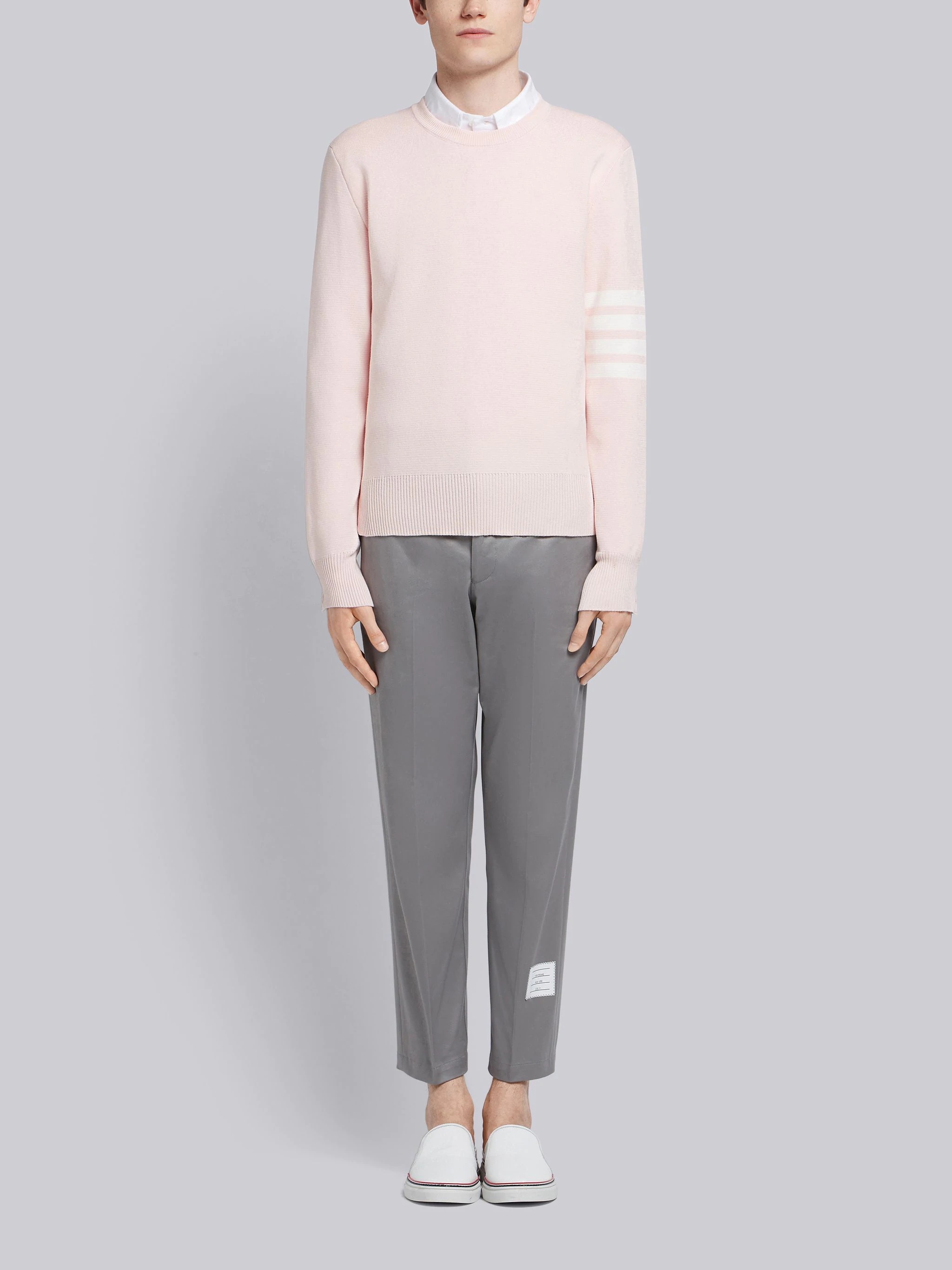 Light Pink Milano Stitch 4-Bar Pullover - 4