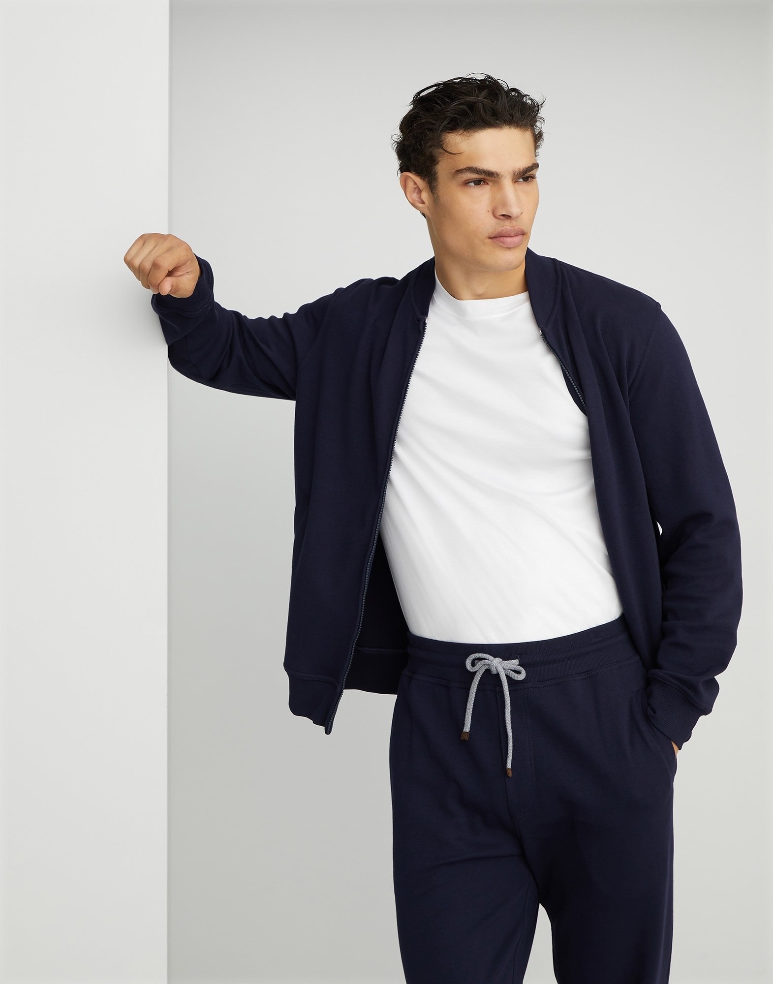 Techno cotton French terry sweatshirt with zipper - 4