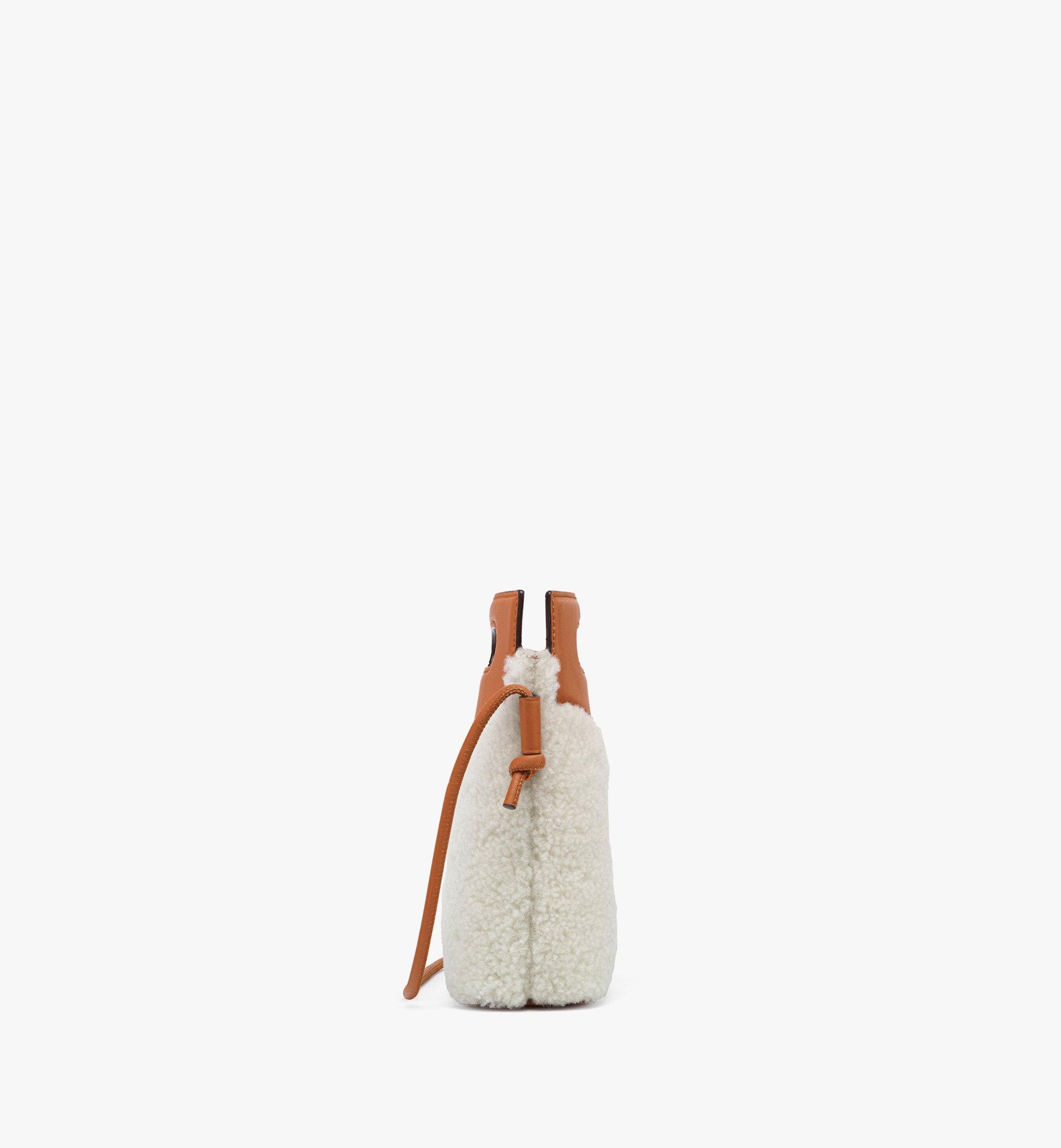 Diamond Crossbody Pouch in Shearling and Calf Leather - 2