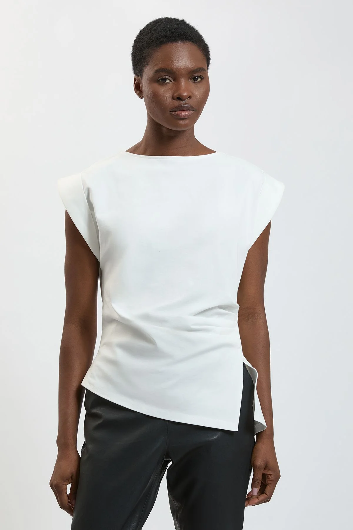 100% Cotton Asymmetric Jersey T-Shirt - 1
