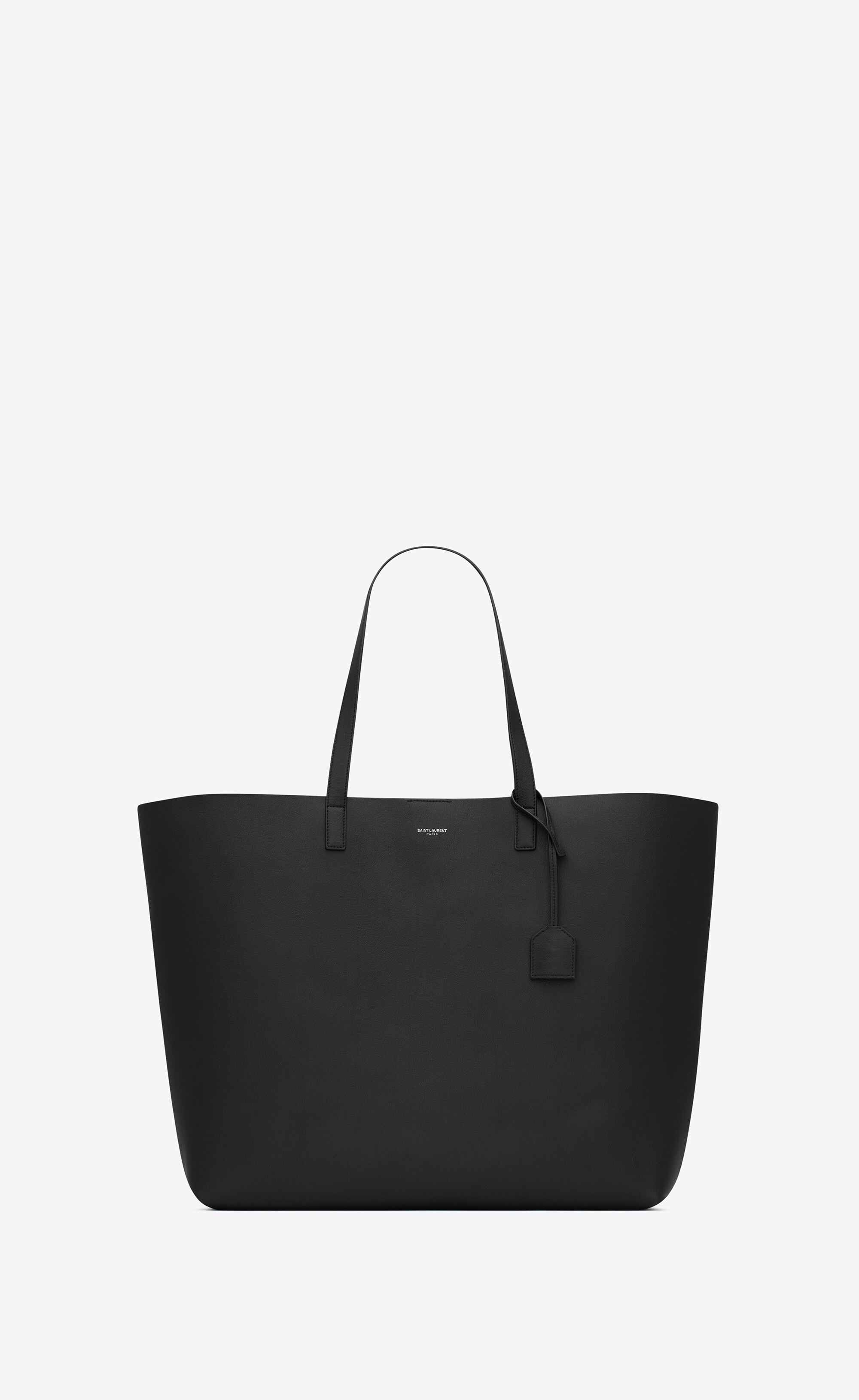 bold east/west shopping bag in double-face smooth leather - 1