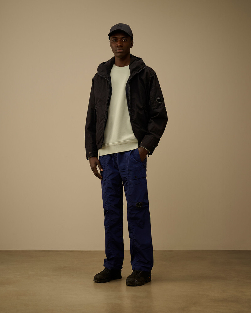 C.P. Company Cotton Diagonal Fleece Resist Dyed Crewneck Lens Sweatshirt outlook