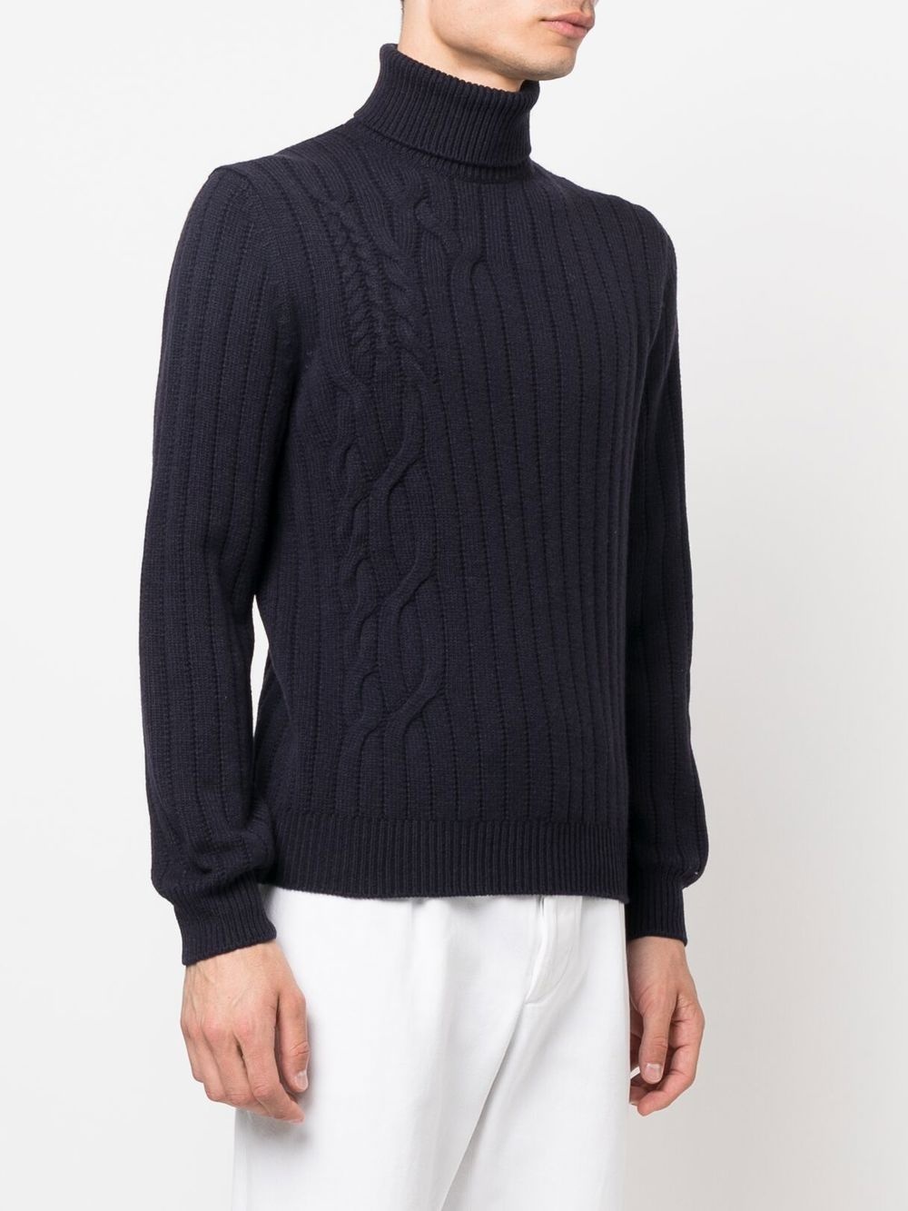 roll-neck cable-knit jumper - 3