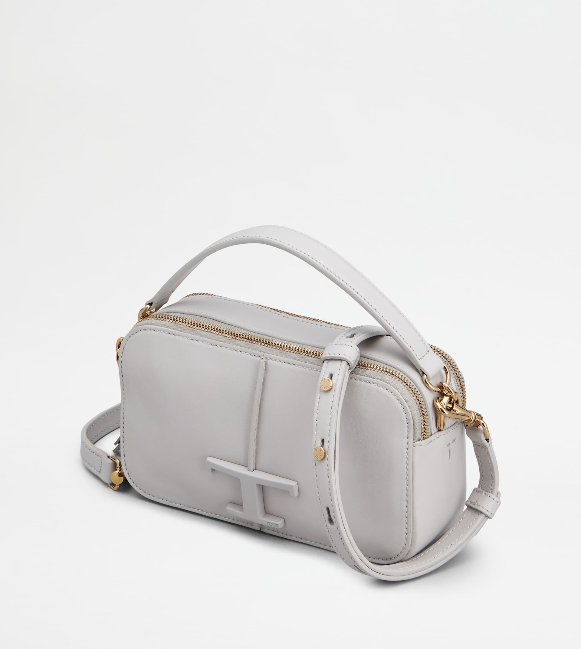 T TIMELESS CAMERA BAG IN LEATHER MINI - GREY - 9