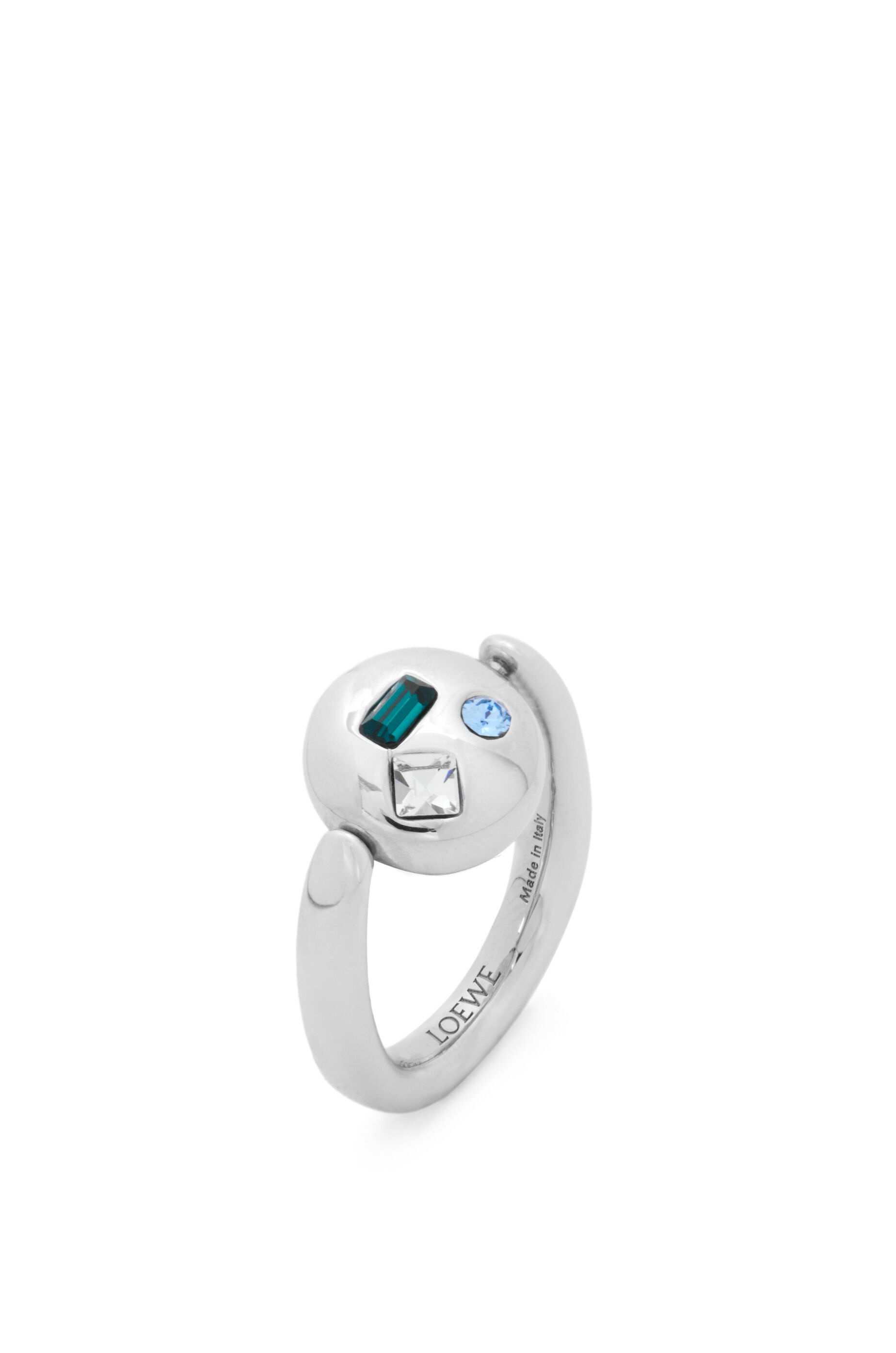 Anagram Pebble ring in sterling silver and crystals - 3
