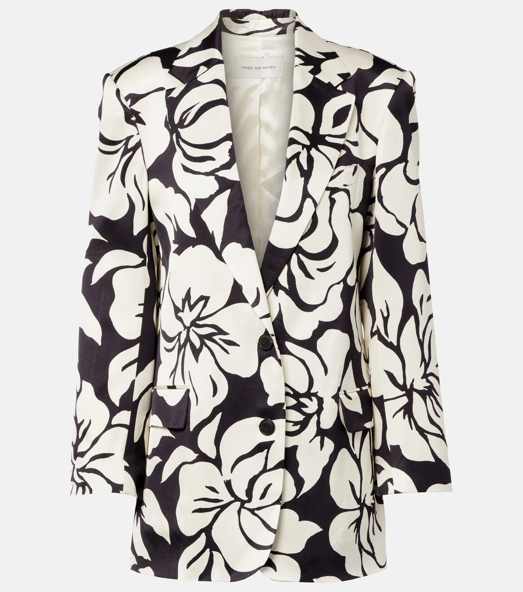 Floral satin blazer - 1