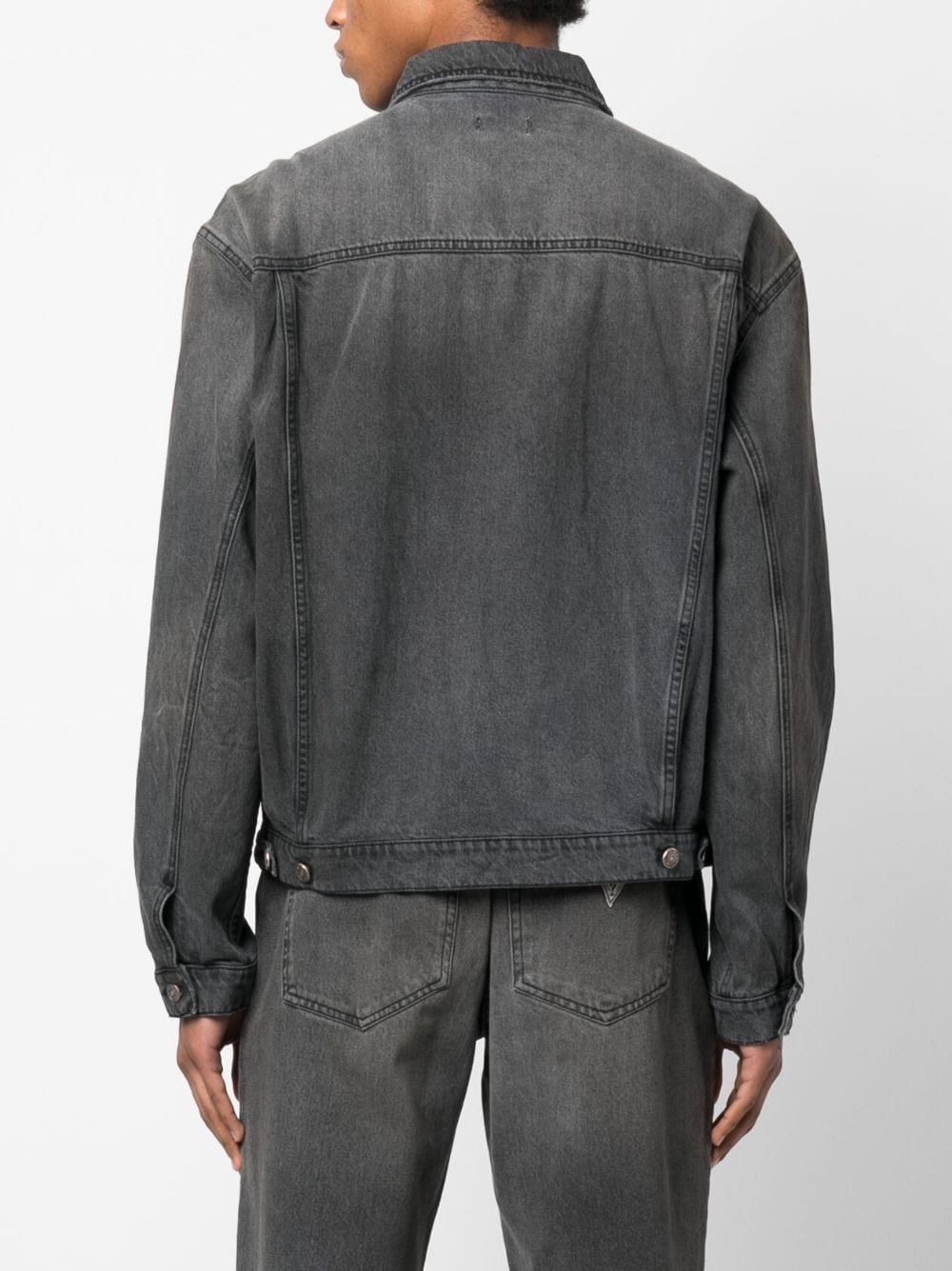 logo-patch denim jacket - 4