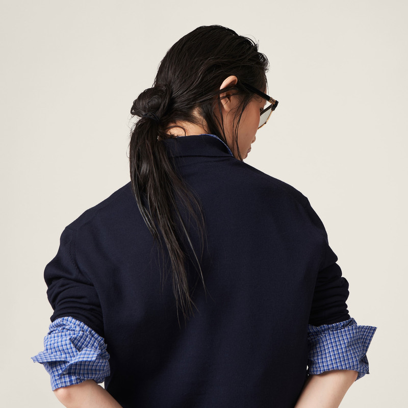 Wool knit polo shirt 5