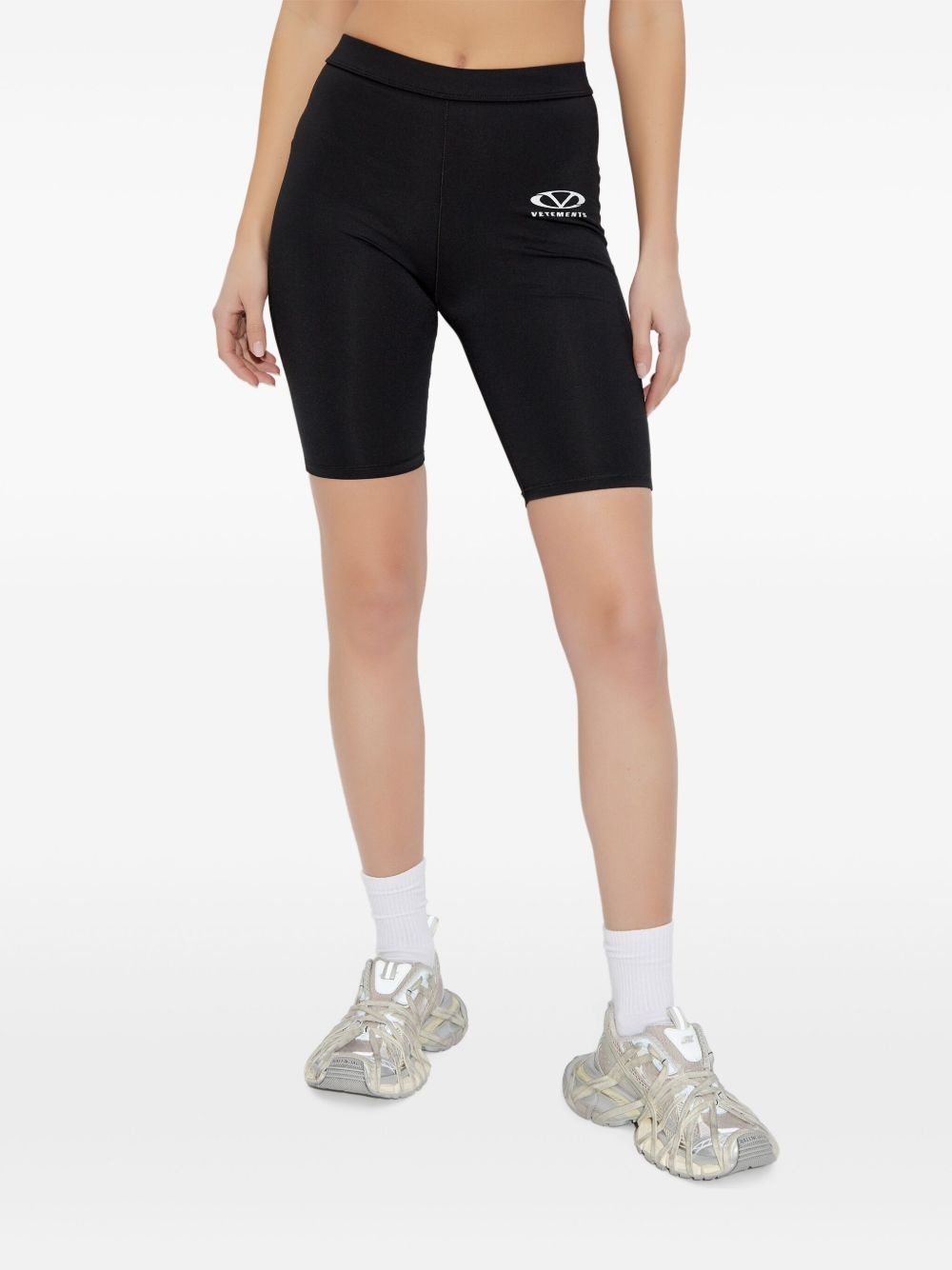 logo-print track shorts - 3