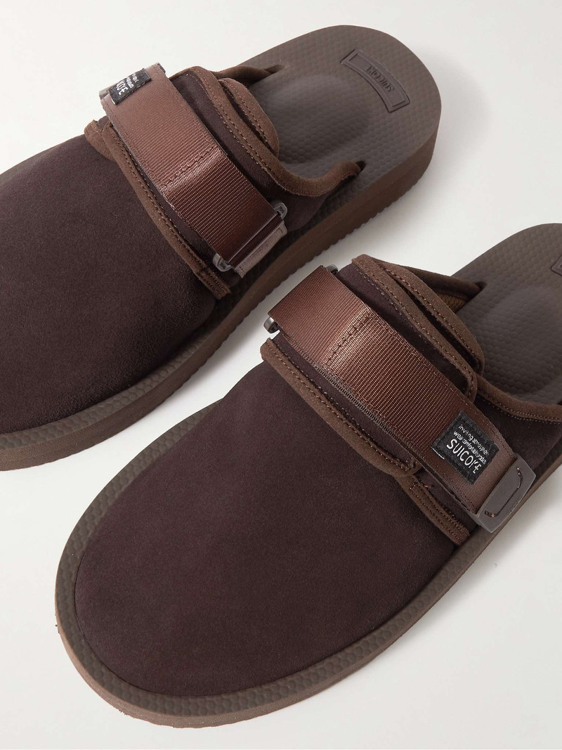 ZAVO-VS Webbing-Trimmed 스웨드 Mules 6