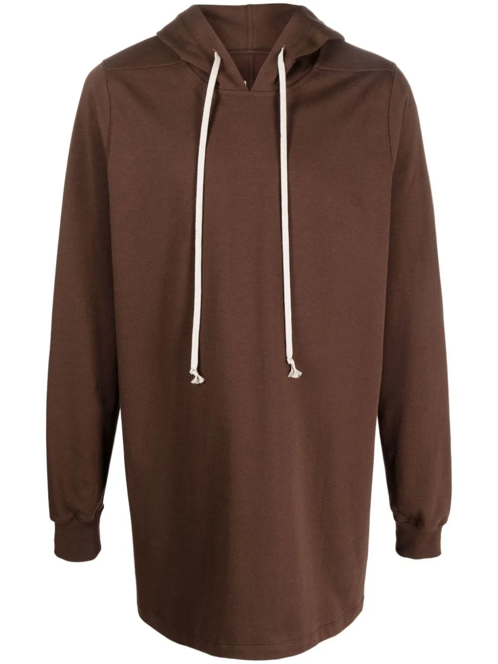 drawstring long hoodie - 1