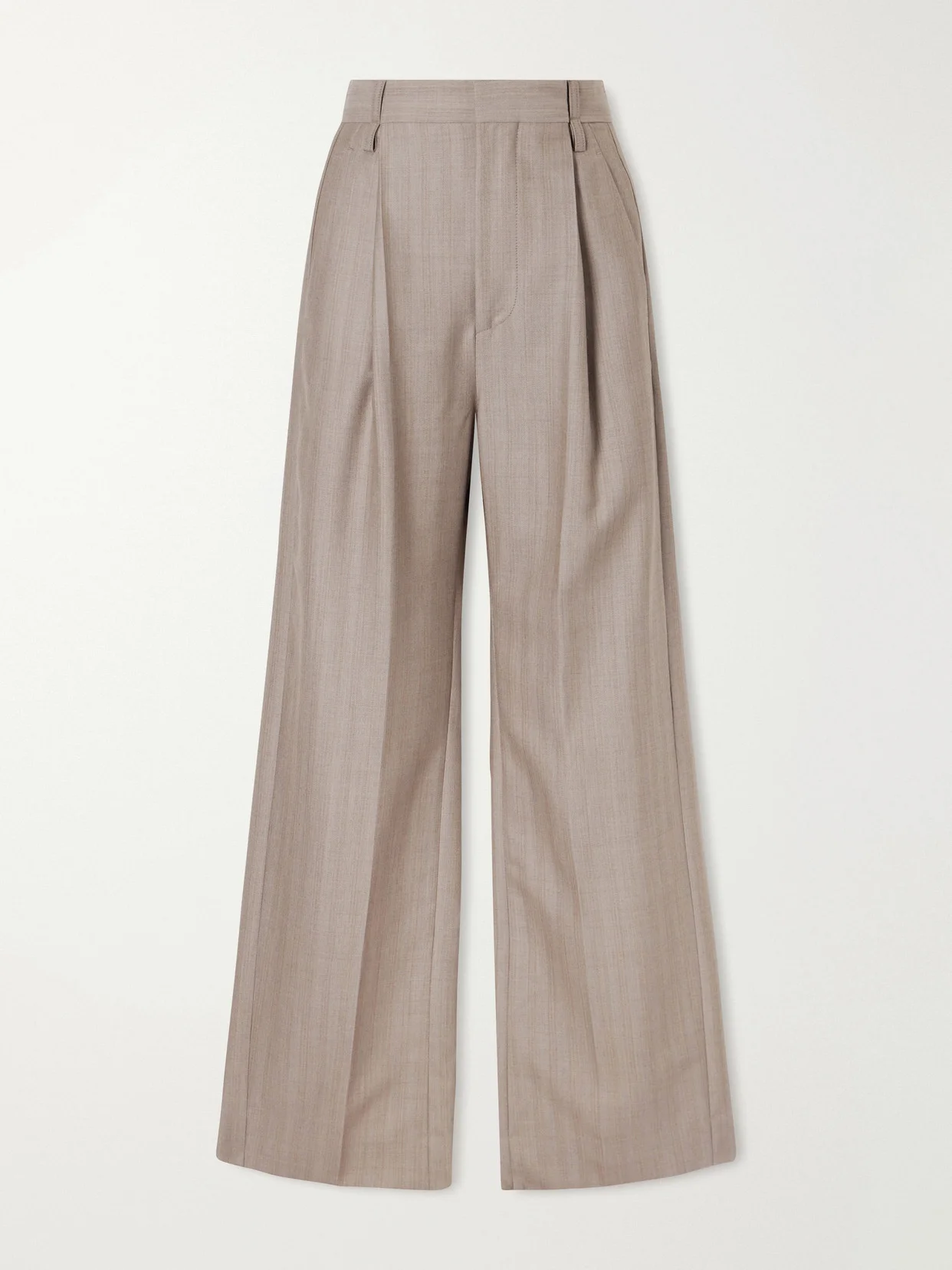Pleated Wool Wide-leg Pants - 1