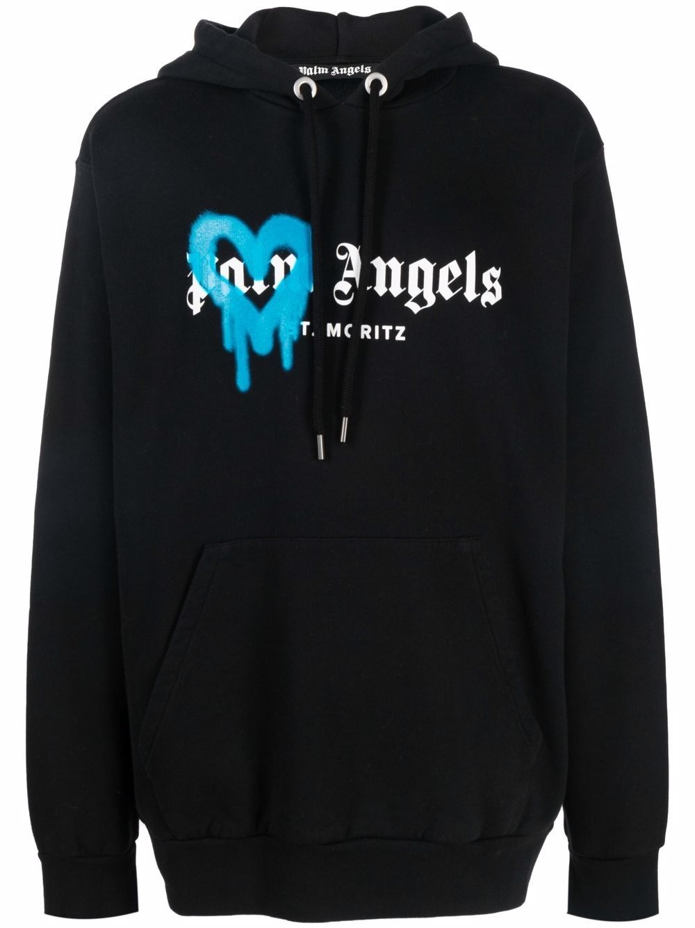 sprayed heart logo hoodie - 1