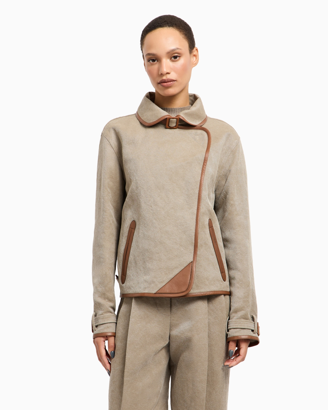HEMP, VISCOSE AND COTTON CAVALRY PEA COAT - 4