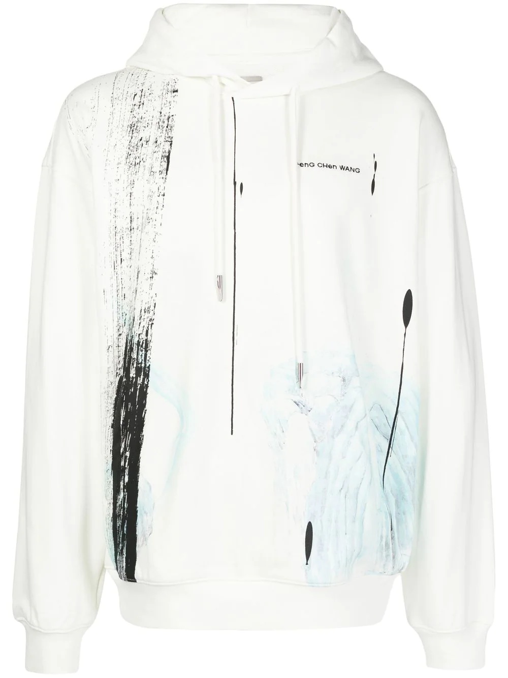 landscape-print zip-up hoodie - 1