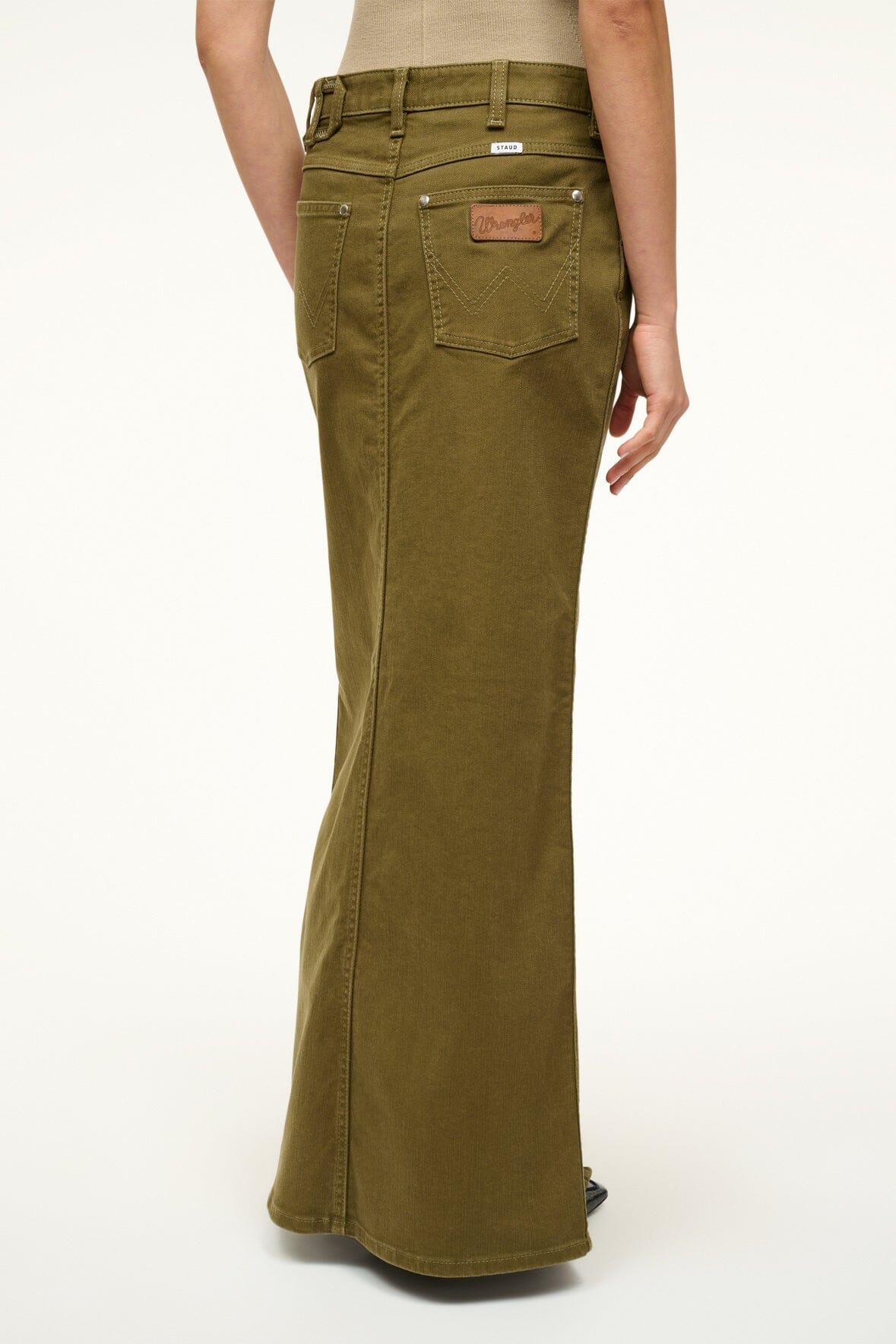 STAUD WRANGLER THE MAXI SKIRT SERGEANT GREEN - 4