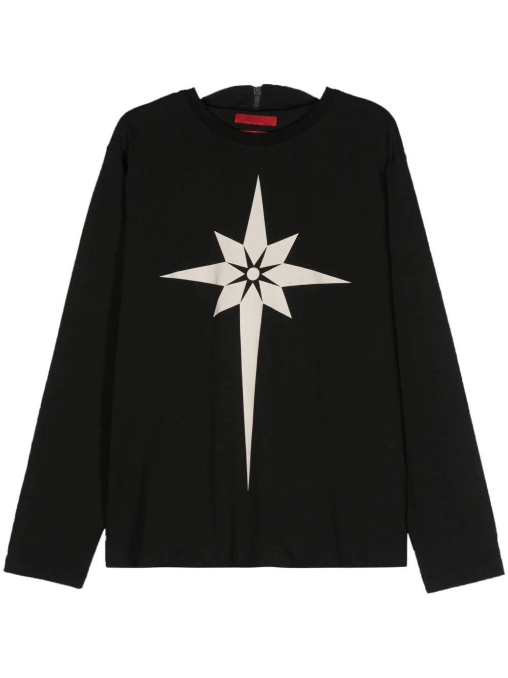 origami-print mask T-shirt - 1