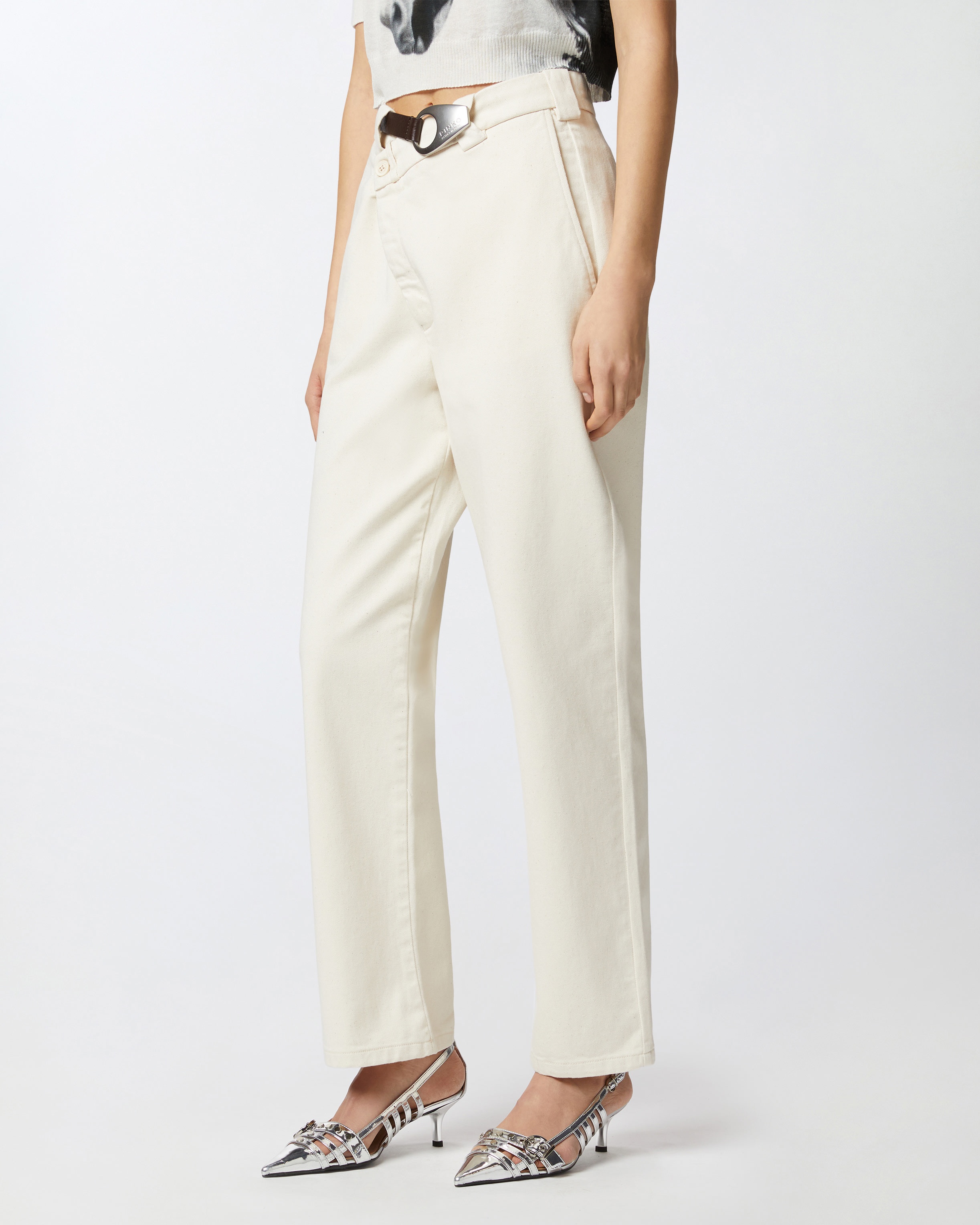 REIMAGINE BY PINKO X PATRICK MCDOWELL TROUSERS WITH CROSSOVER AND BELT - 3