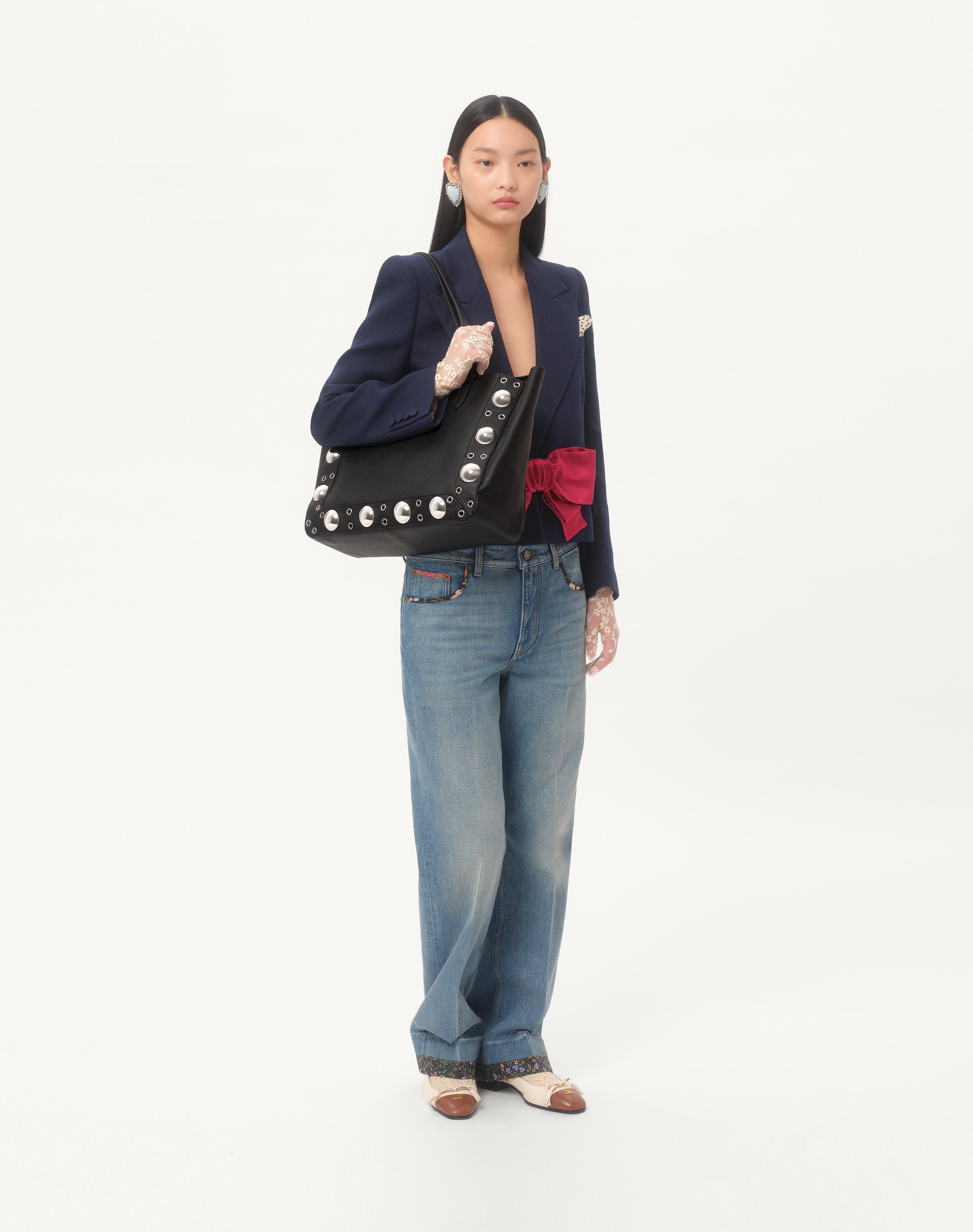 VALENTINO GARAVANI NELLCÔTE MEDIUM SHOPPING BAG IN GRAINY CALFSKIN - 2