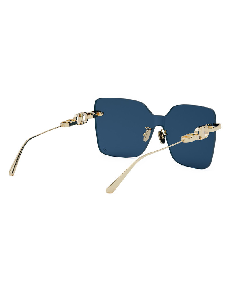 Women's CD Chain M1U 140MM Shield Sunglasses - Gold Dark Blue 6