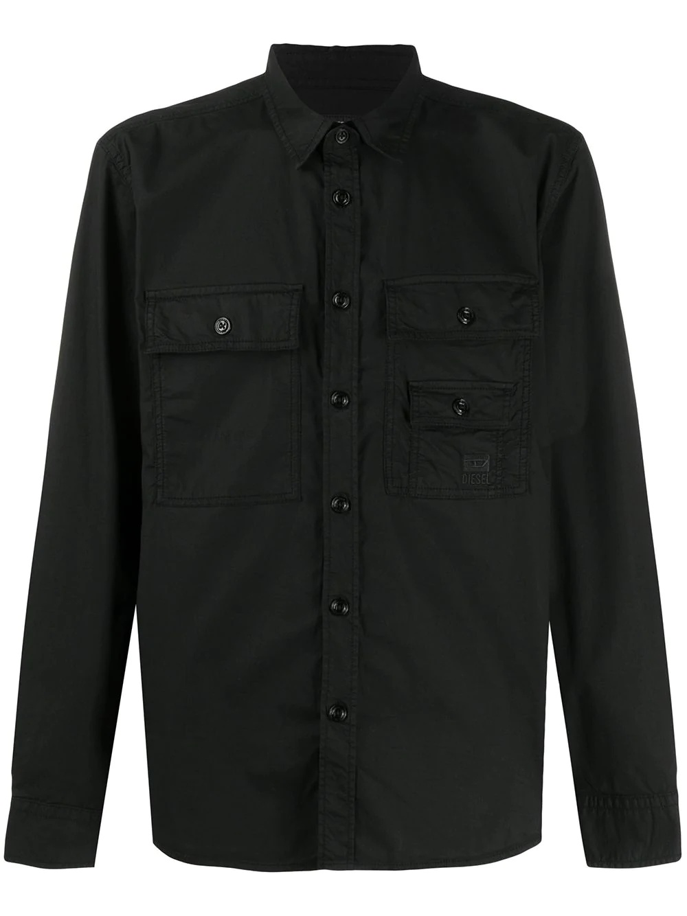 embroidered logo poplin shirt  - 1