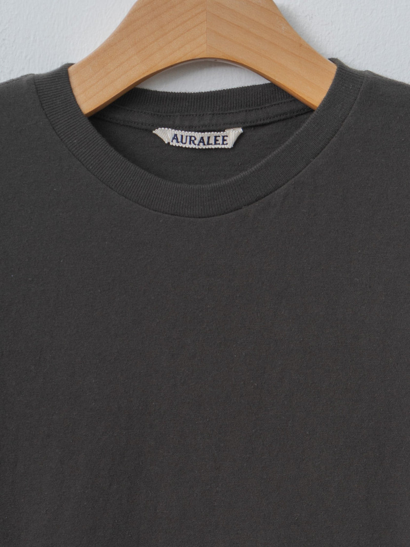 AURALEE Brushed Organic Cotton Jersey Tee - Ink Black outlook